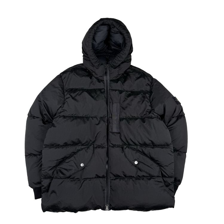 Stone Island 2022 Black Nylon Metal Econyl Down Puffer Jacket - 3XL