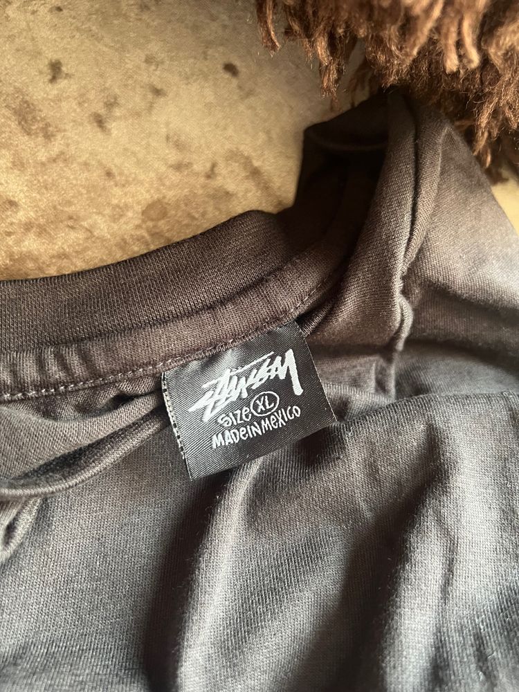 Stussy Black T-Shirt With Dice Graphic obraz 3