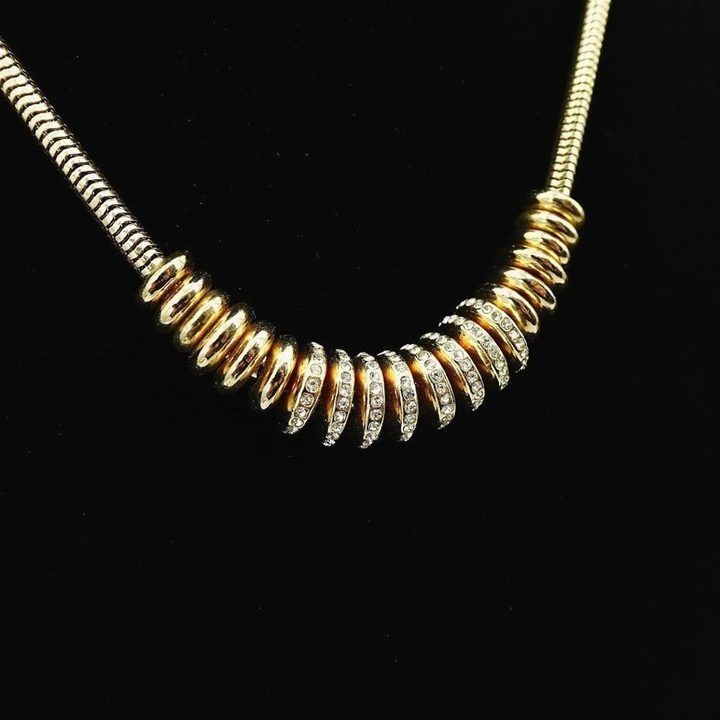 Gold-Tone Necklace With Rhinestone Accents image 2