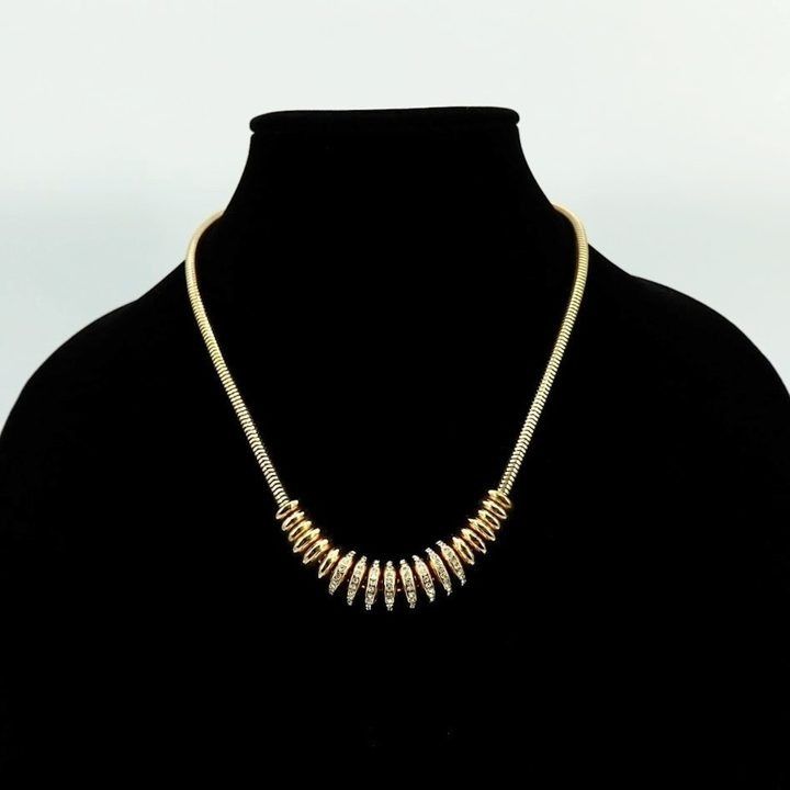 Gold-Tone Necklace With Rhinestone Accents image 3