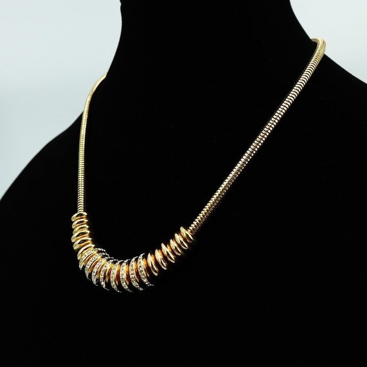 Gold-Tone Necklace With Rhinestone Accents image 1
