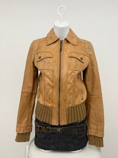 Leather Bomber Jacket (UK12)