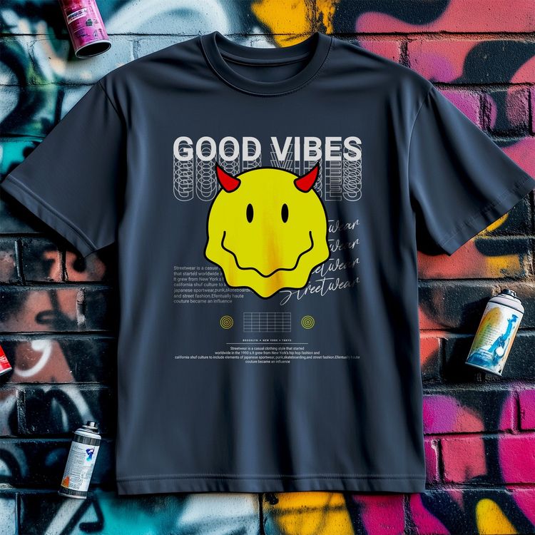 Good Vibes Smiley T-Shirt - Spread US image 2