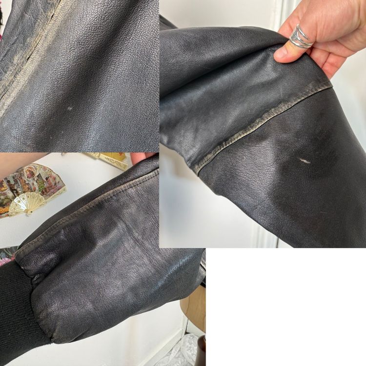 Vintage 1993 Leather distressed Monte Carlo racing team bomber jacket  image 10
