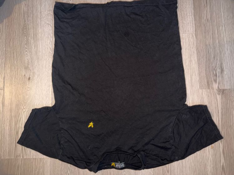 Black T-Shirt With Small Yellow Logo