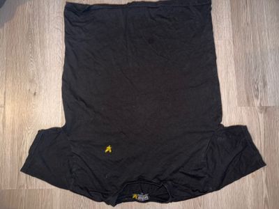 Black T-Shirt With Small Yellow Logo