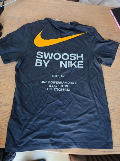 Nike Black T-Shirt With Yellow Swoosh Logo