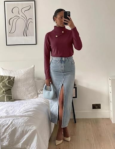 Burgundy Turtleneck Sweater image 3