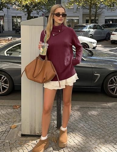 Burgundy Turtleneck Sweater