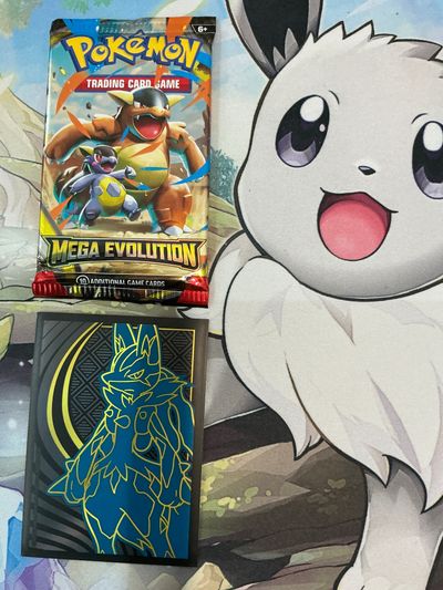 ***RIP ONLY***Pokemon Trading Card Game Mega Evolution Booster Pack And Card Sleeve