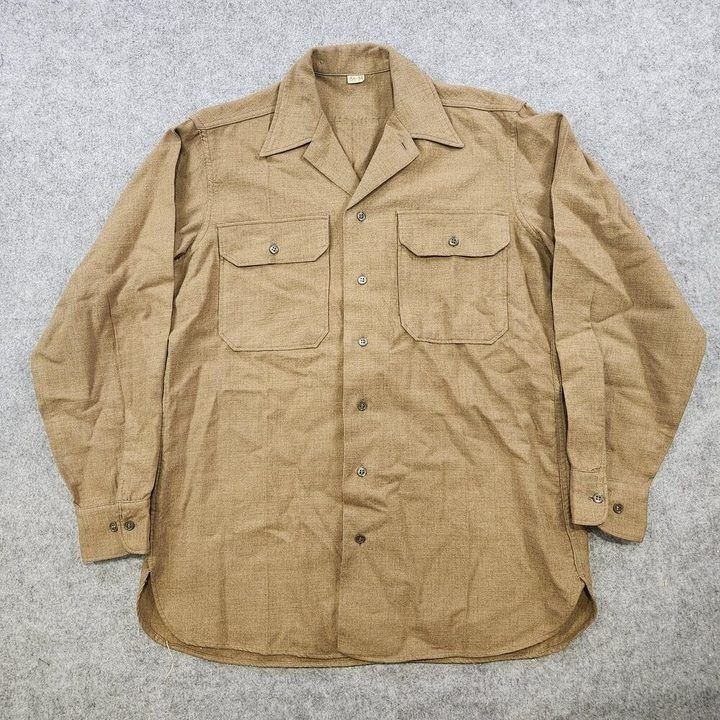 Immagine di Brown Long Sleeve Button-Up Shirt 1