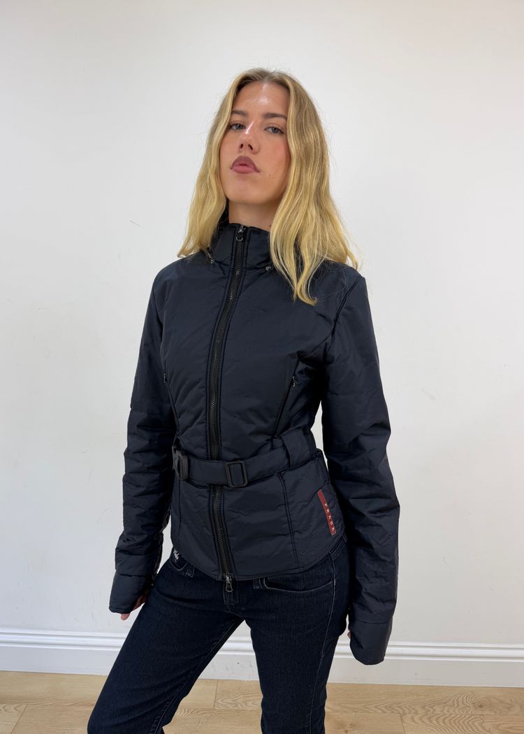 large navy prada jacket image 9