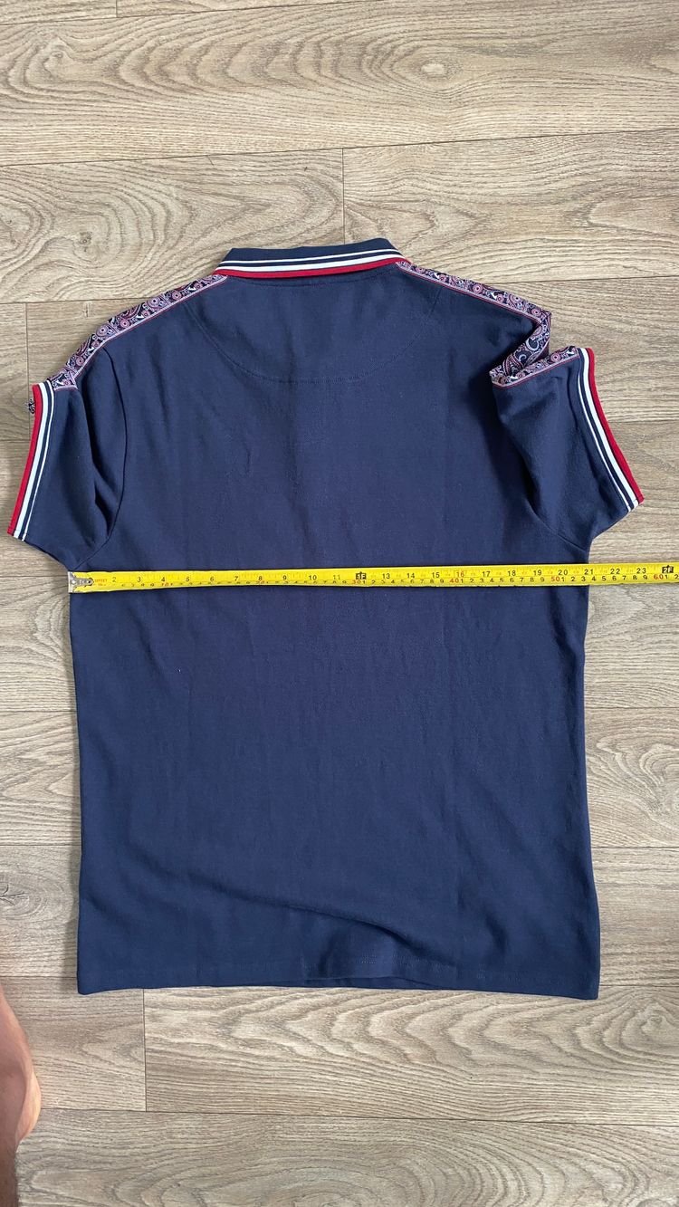 Pretty Green Navy Paisley Trim Polo Shirt L BNWT With £59.99 on tag 10