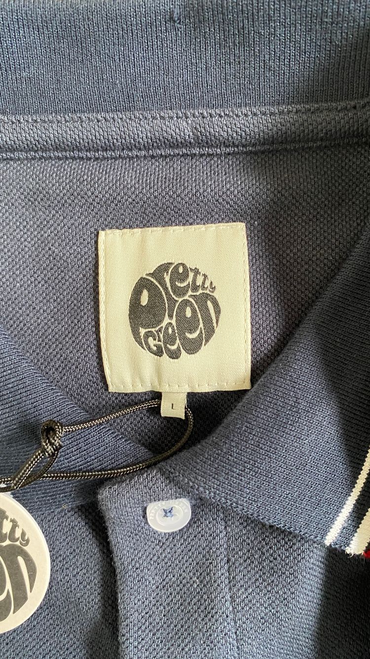 Pretty Green Navy Paisley Trim Polo Shirt L BNWT With £59.99 on tag 6