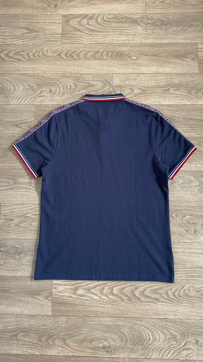 Pretty Green Navy Paisley Trim Polo Shirt L BNWT With £59.99 on tag 2