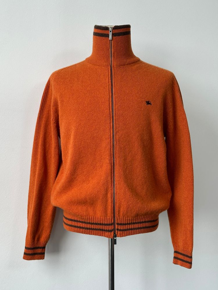 Burberry 1990s Wool Double Zip Funnel Neck Cardigan - L obraz 7