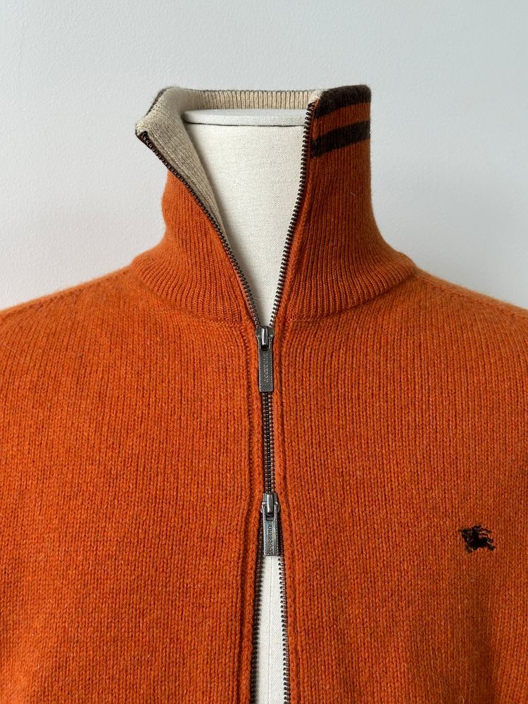 Burberry 1990s Wool Double Zip Funnel Neck Cardigan - L obraz 4