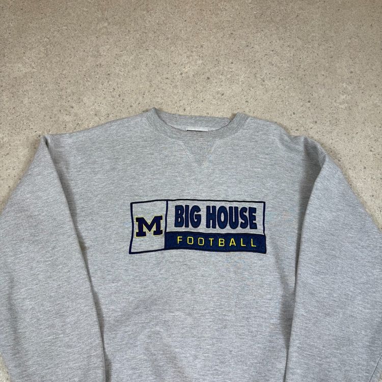Vintage Michigan Big House Football Sweater Large Puma Y2K USA College