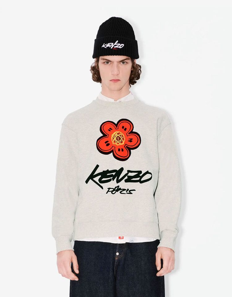 Kenzo x Futura 2000 Grey Boke Flower Logo Sweatshirt 2