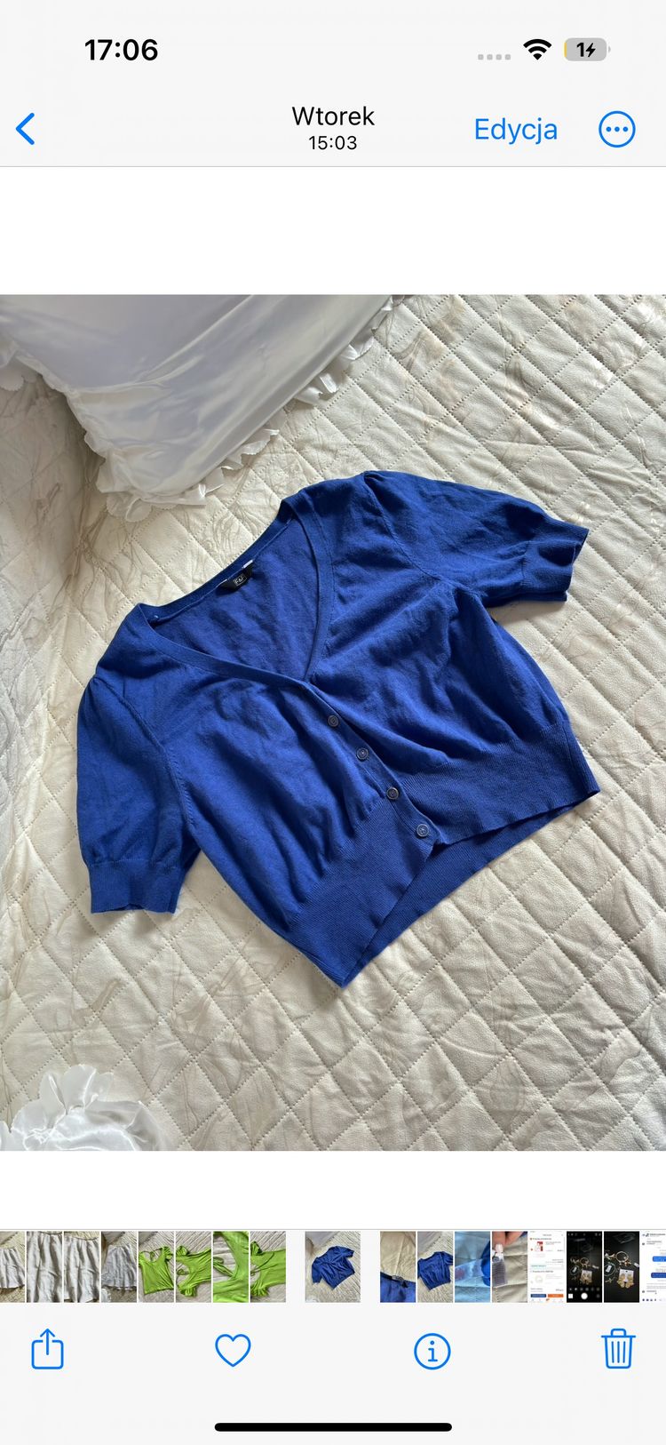 F&F Blue Short Sleeve Cardigan