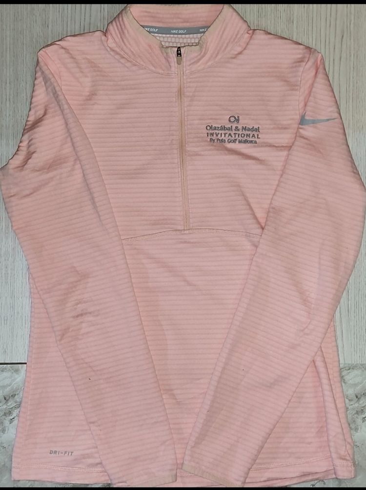 Nike Pink Long Sleeve Half-Zip Top