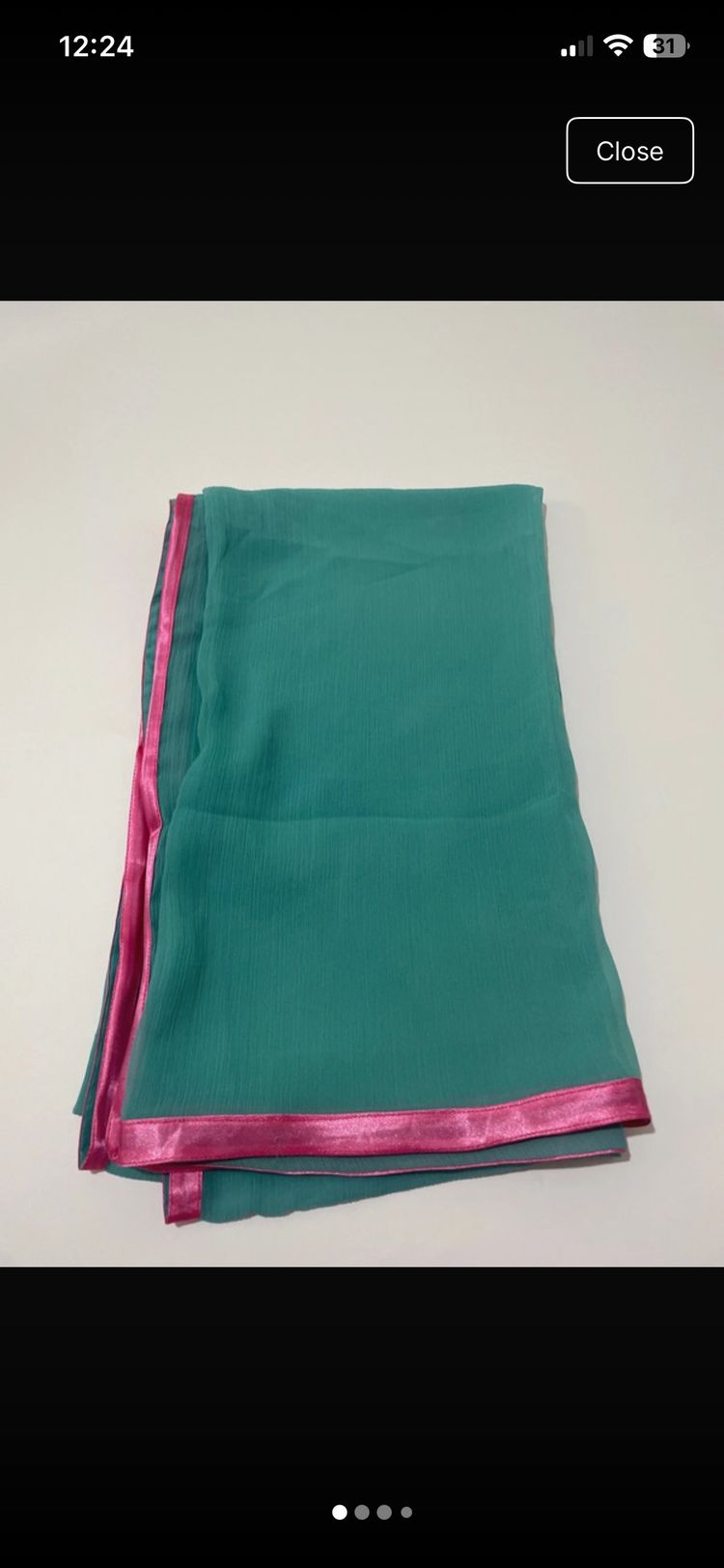 Green Fabric With Pink Border