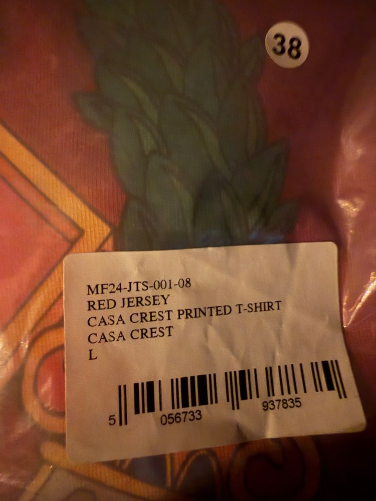 Casablanca Red Jersey Casa Crest Printed T-Shirt image 2