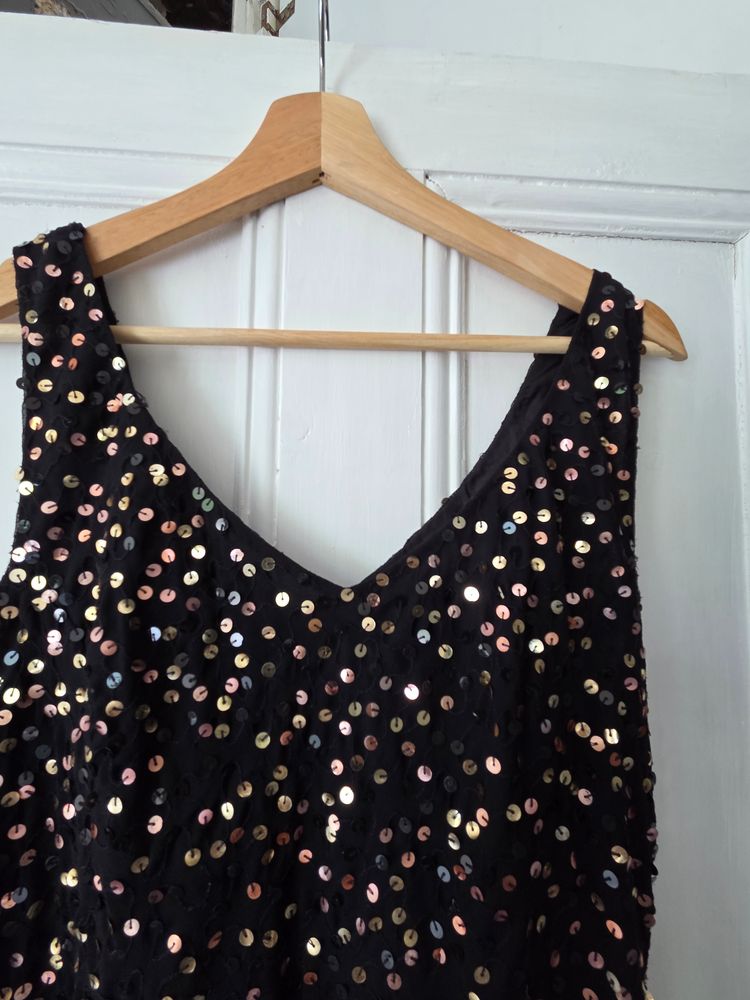 Black Sequin Sleeveless Dress 4