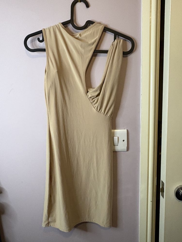 Prettylittlething Beige Sleeveless Dress 4