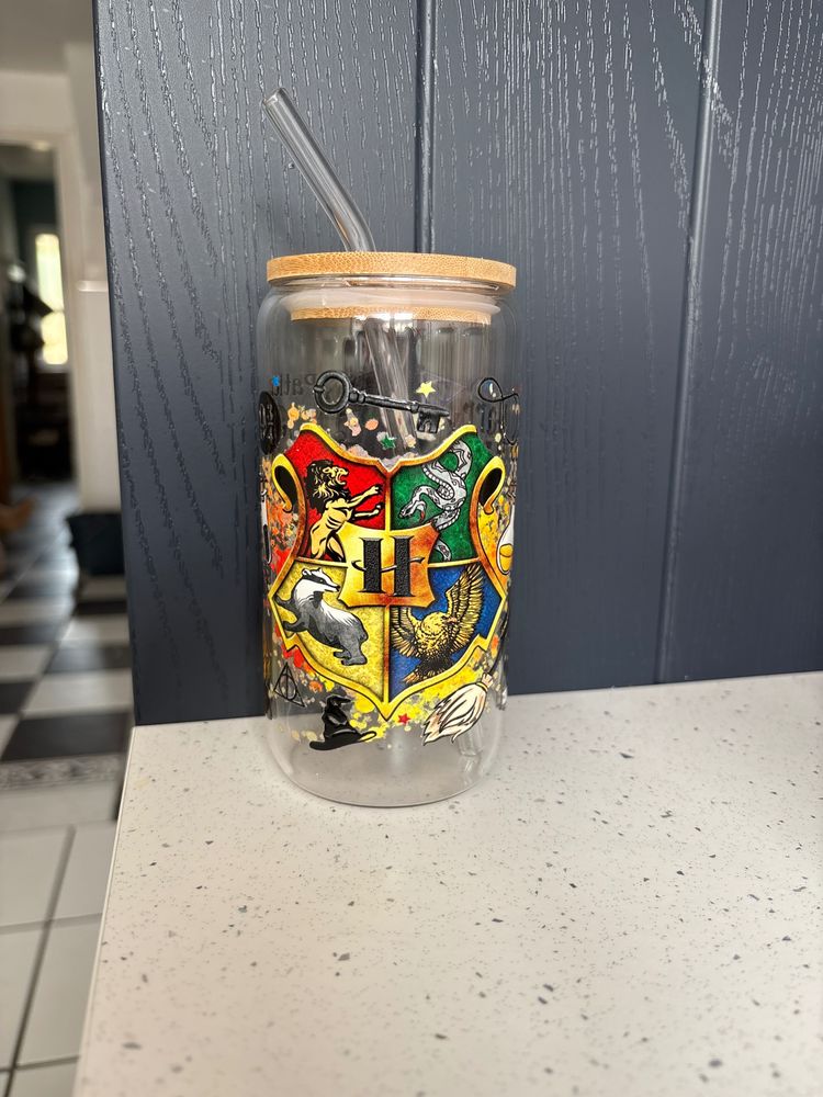 Harry Potter Glass Tumbler With Straw
