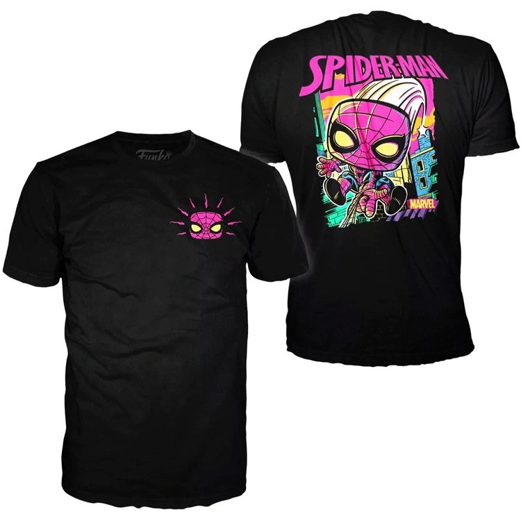 Funko POP! Marvel Black Light Spider-Man T-Shirt image 1