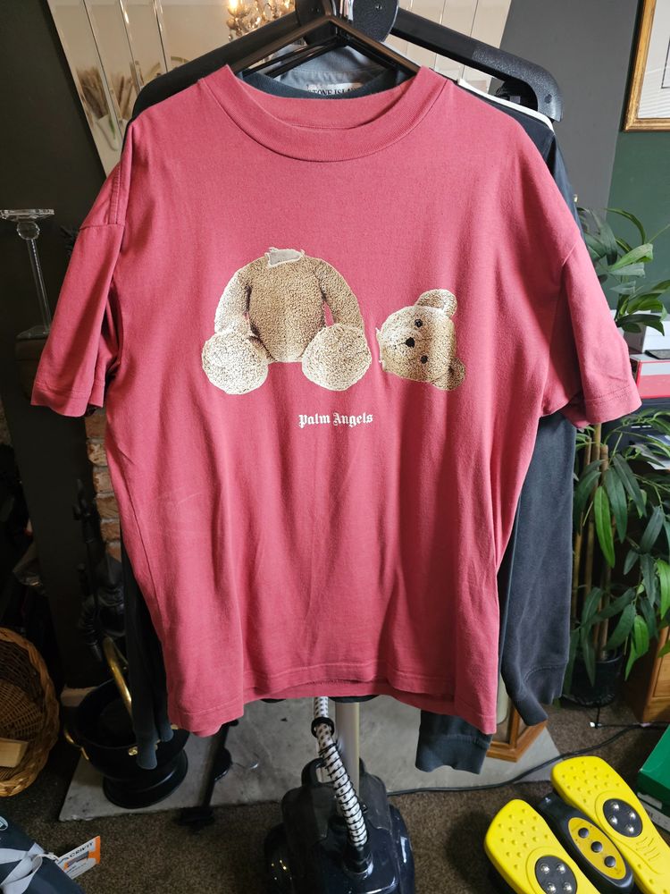 Palm Angels Red Teddy Bear Graphic T-Shirt