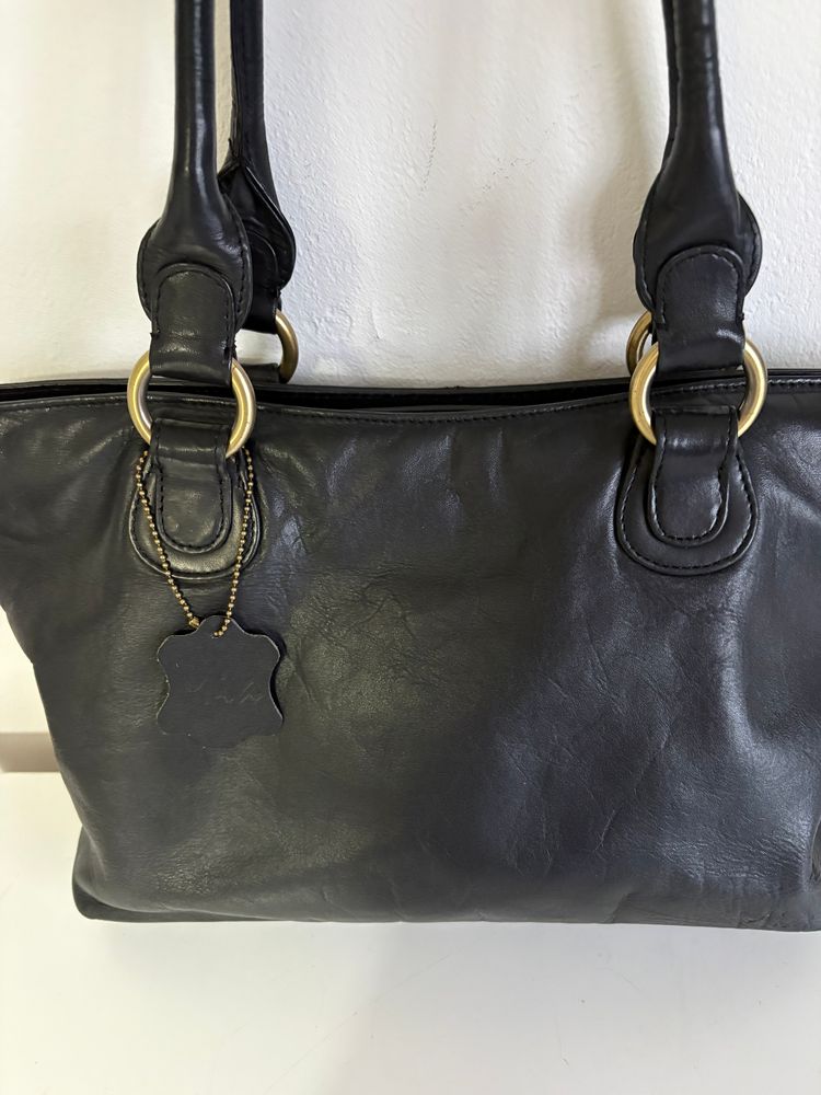 Mia Soft Black Leather Handbag 2