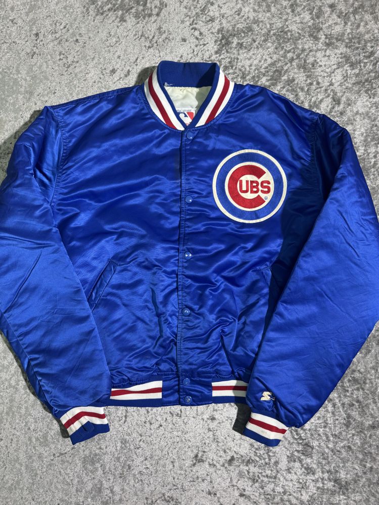 MLB Chicago Cubs Satin Bomber Jacket image 1