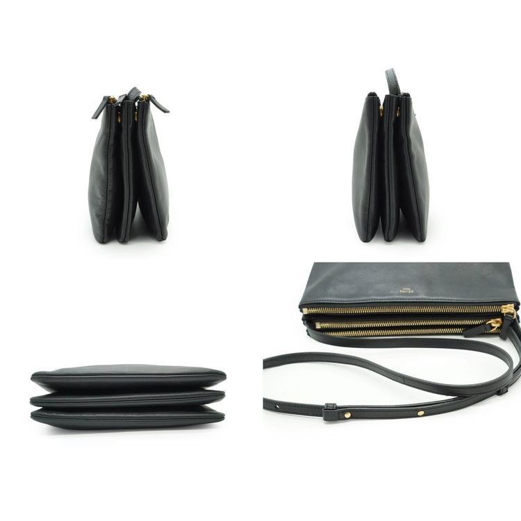 Celine Black Leather Large Trio Shoulder Crossbody Bag image 7