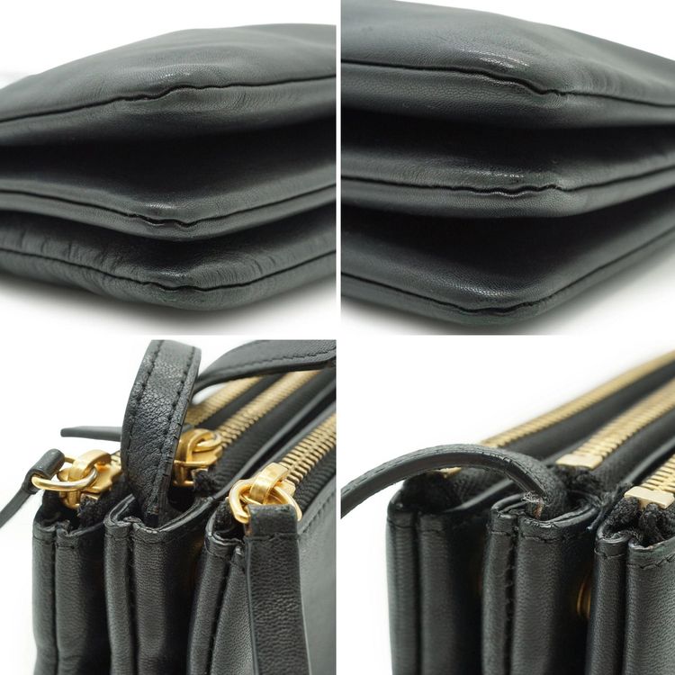 Celine Black Leather Large Trio Shoulder Crossbody Bag image 3