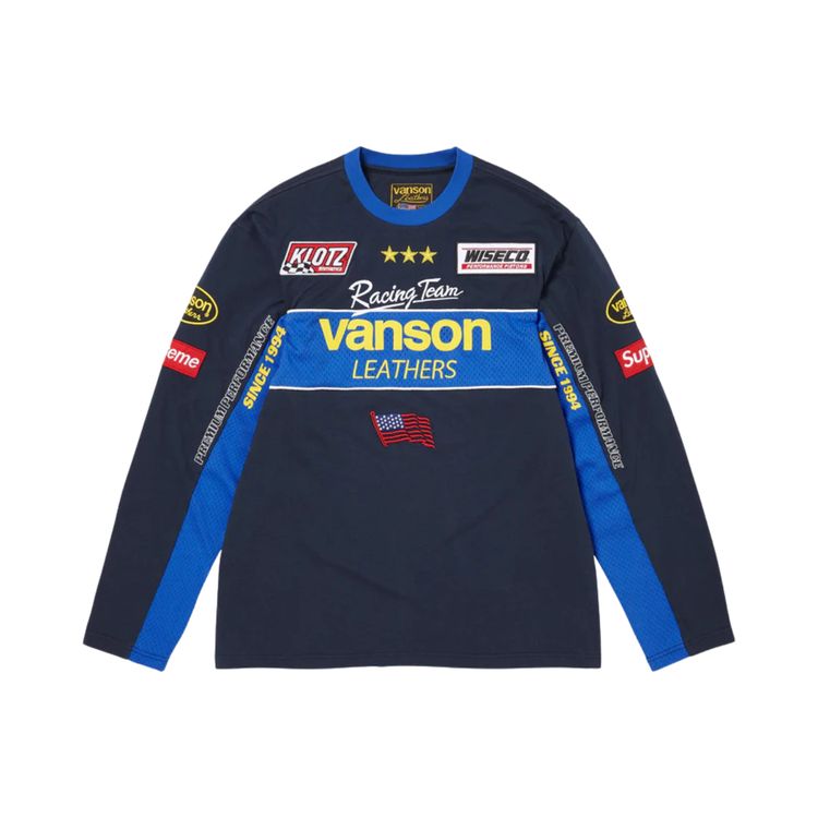 Supreme x Vanson Leathers Long Sleeve Top Navy