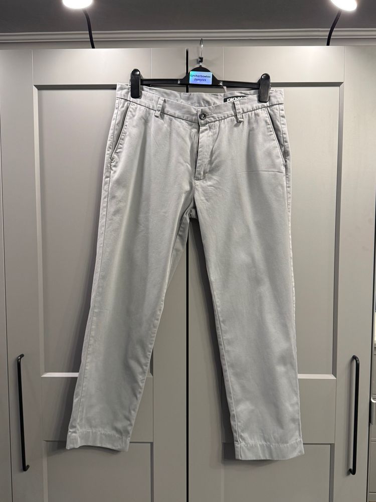 DKNY Mens Grey Cotton Trousers