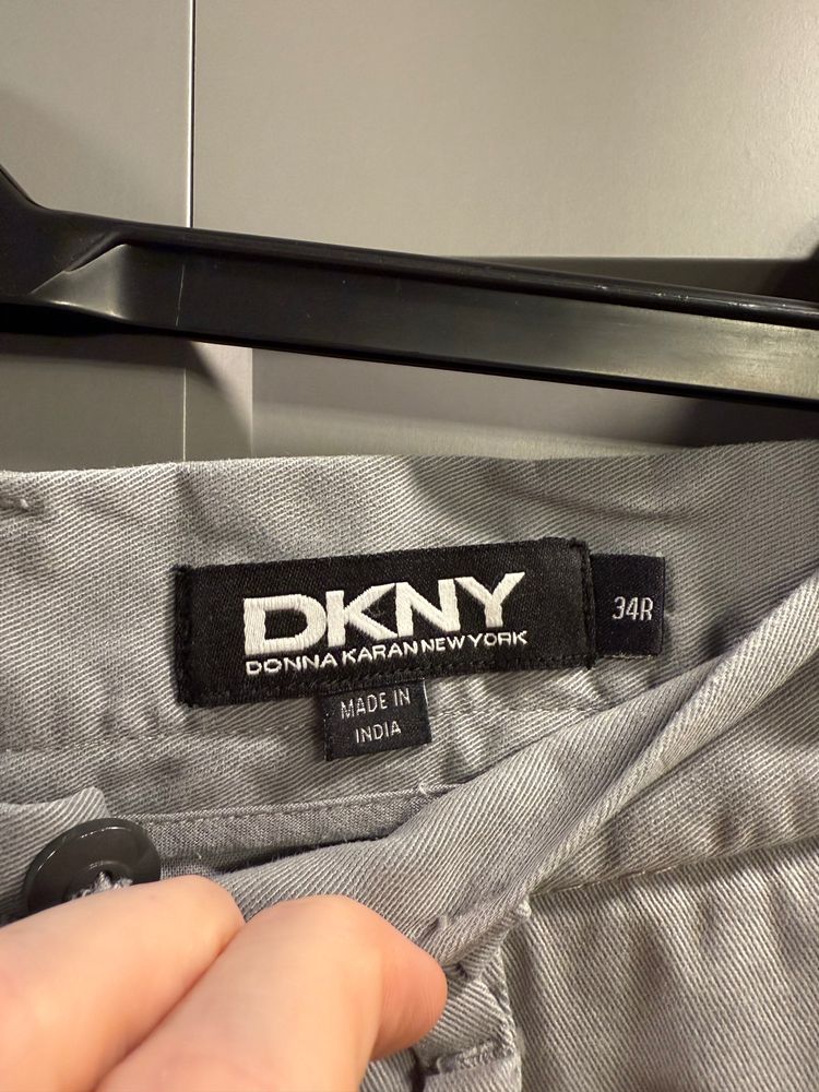 DKNY Mens Grey Cotton Trousers 2