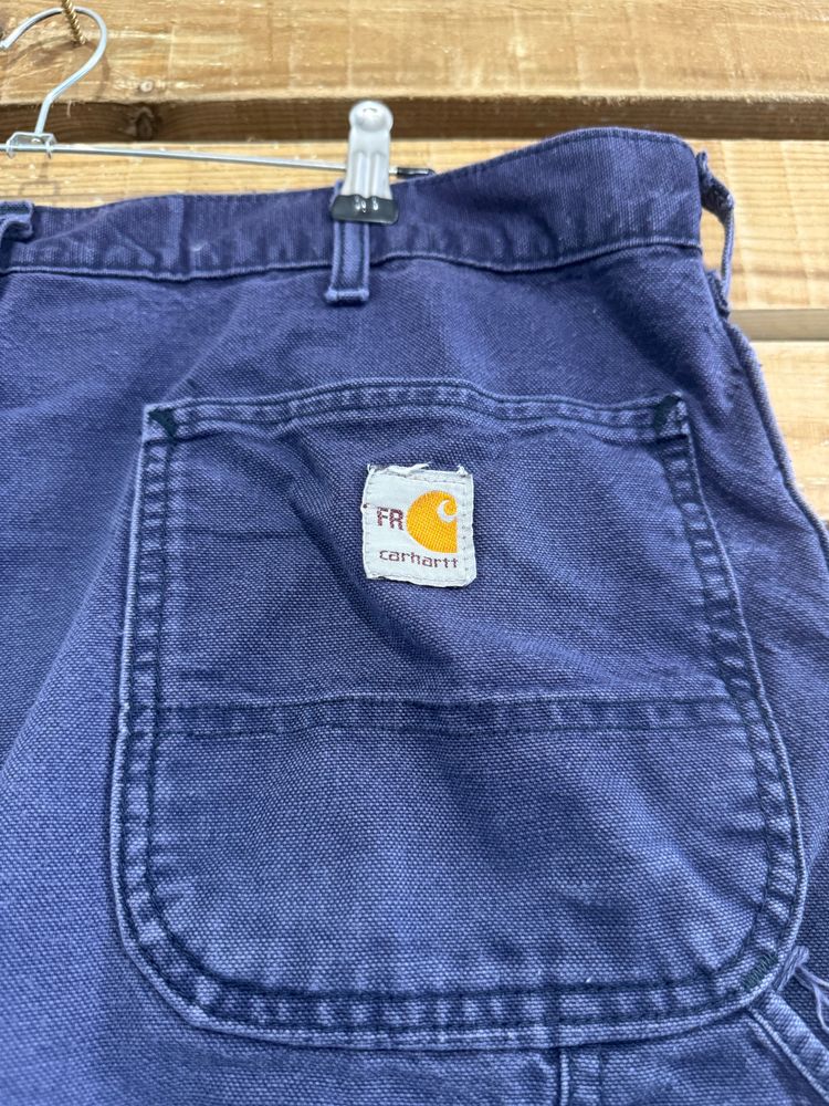 Vintage 90s Carhartt Fire Resistant Carpenter Blue Trousers/ Pants. Workwear. Waist: 36” Leg: 32” image 2