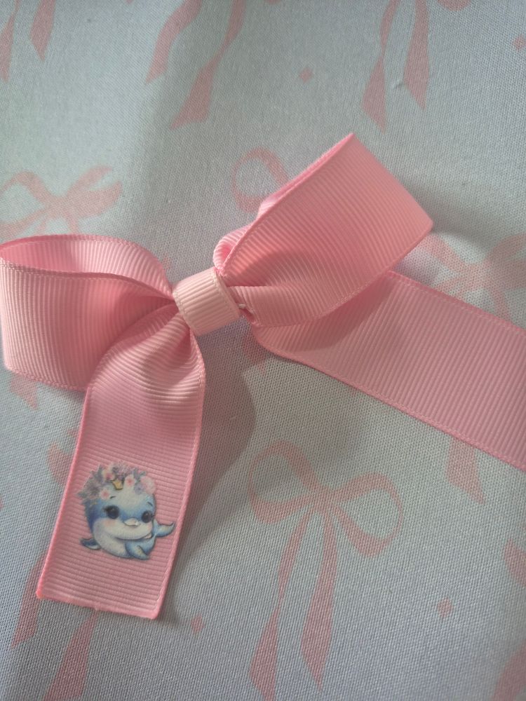 Hair bows with transfers 9