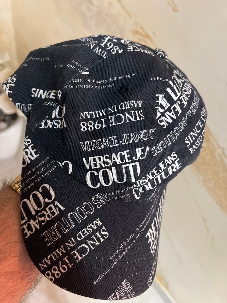 Versace Jeans Couture Black Printed Cap