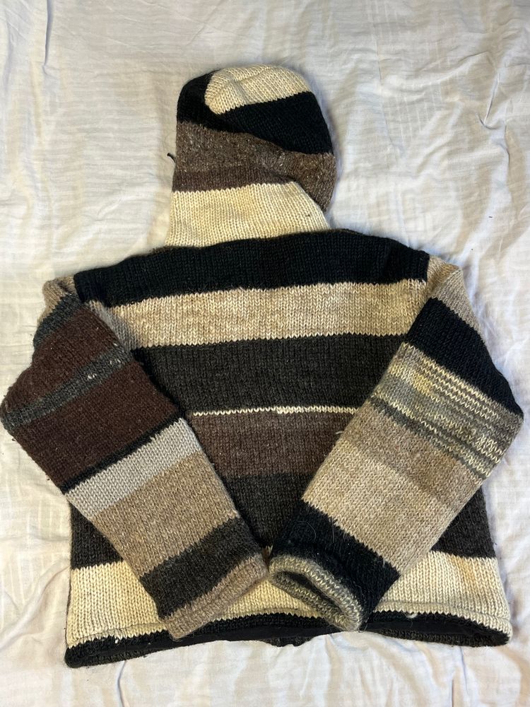 Striped Wool Hooded Jacket 3