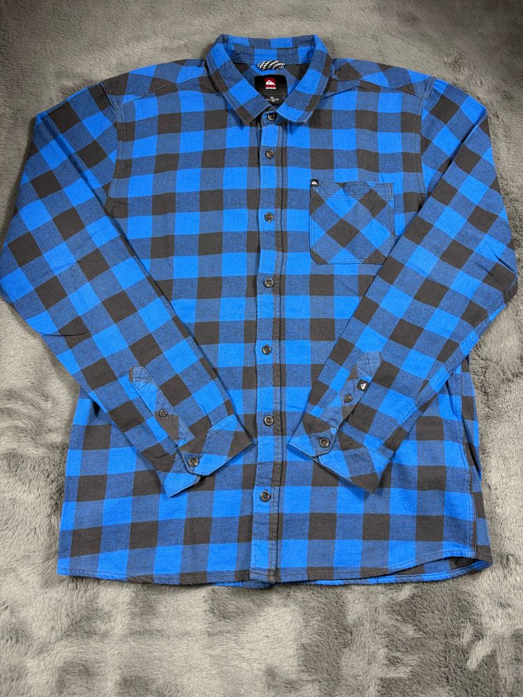 Quiksilver Blue And Black Checkered Shirt tg XL