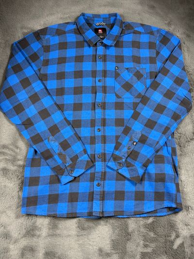Quiksilver Blue And Black Checkered Shirt tg XL