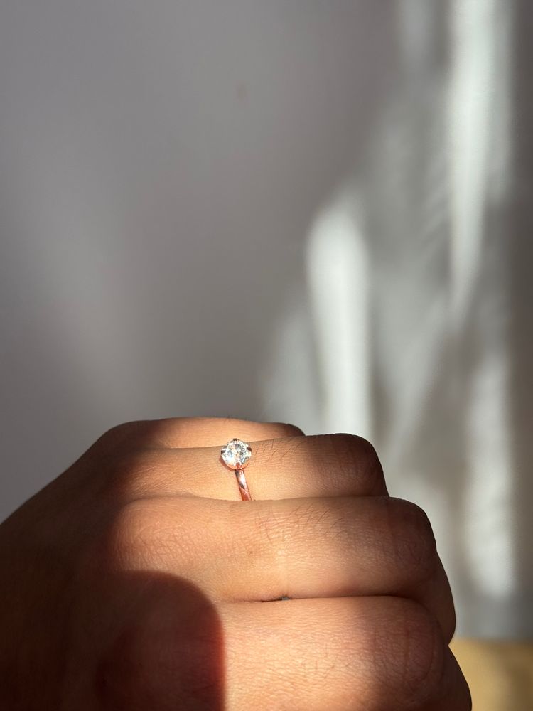 1-ONE Rosegold- tone Adjustable Ring with stone product image