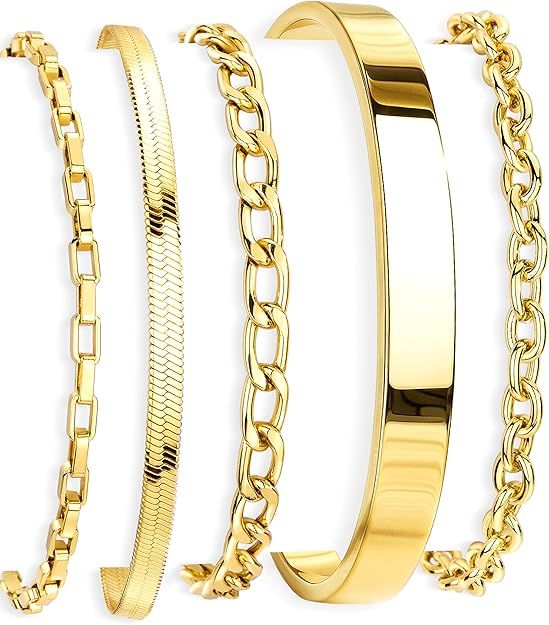 Set Gold-Tone Chain Bracelets Set product image