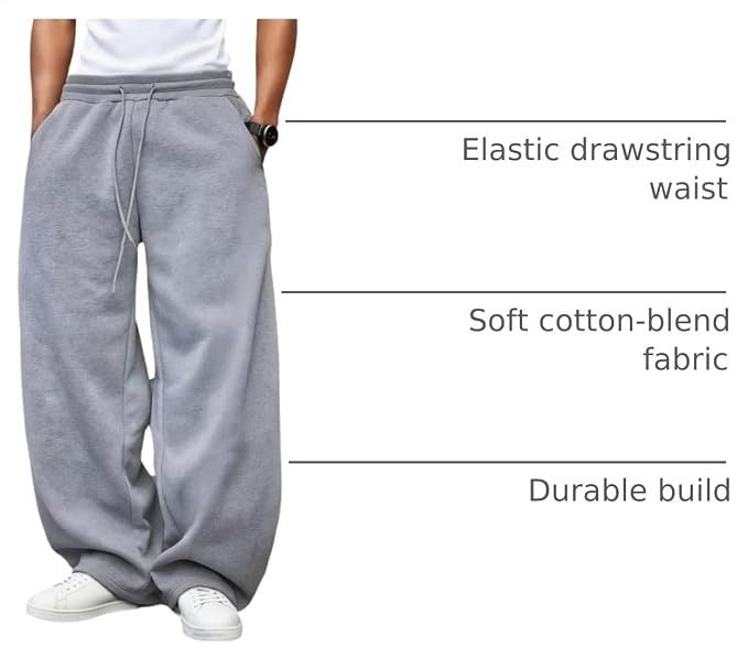 Grey Wide-Leg Sweatpants 3
