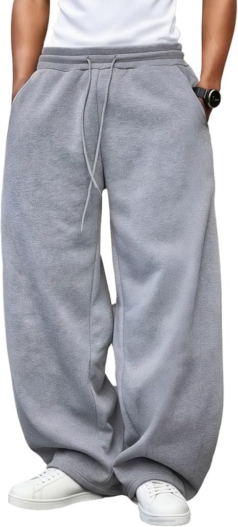 Grey Wide-Leg Sweatpants 4