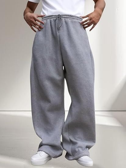 Grey Wide-Leg Sweatpants